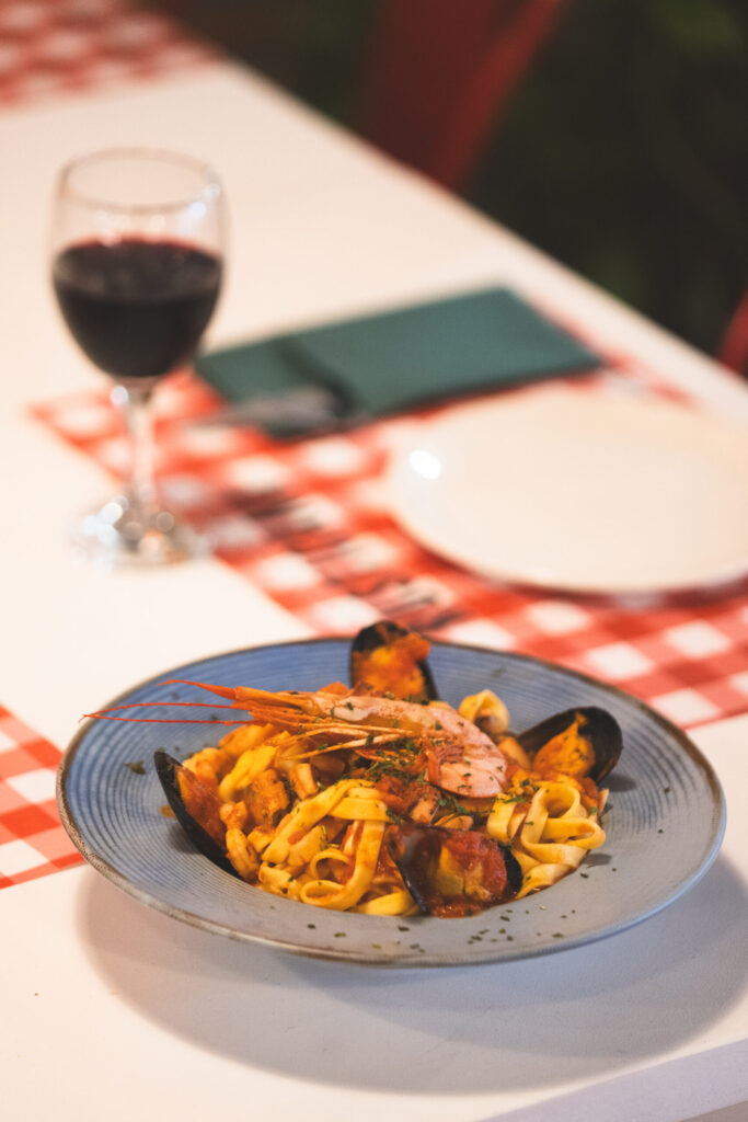 Plato de pasta en La Rusticana